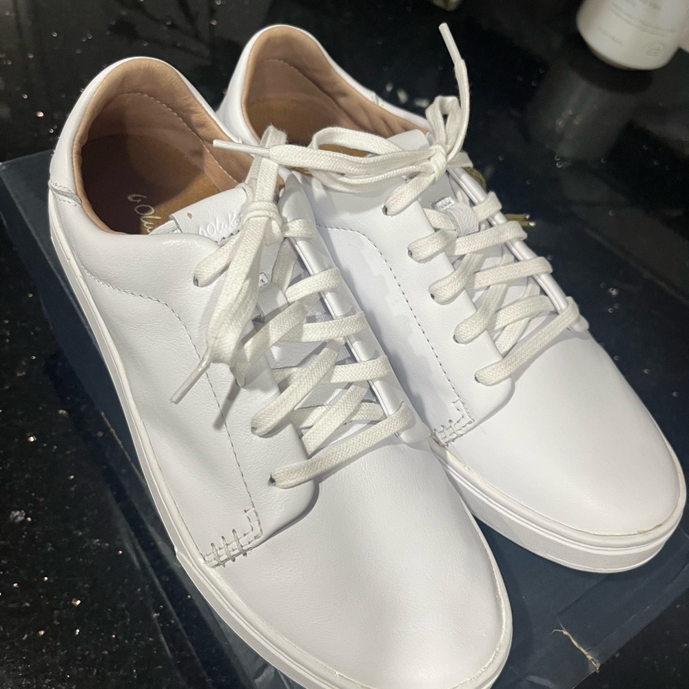 OluKai Pehuea Li 'IIi Women's Everyday Leather Sneakers 8.5 US White NEW - Picture 10 of 14